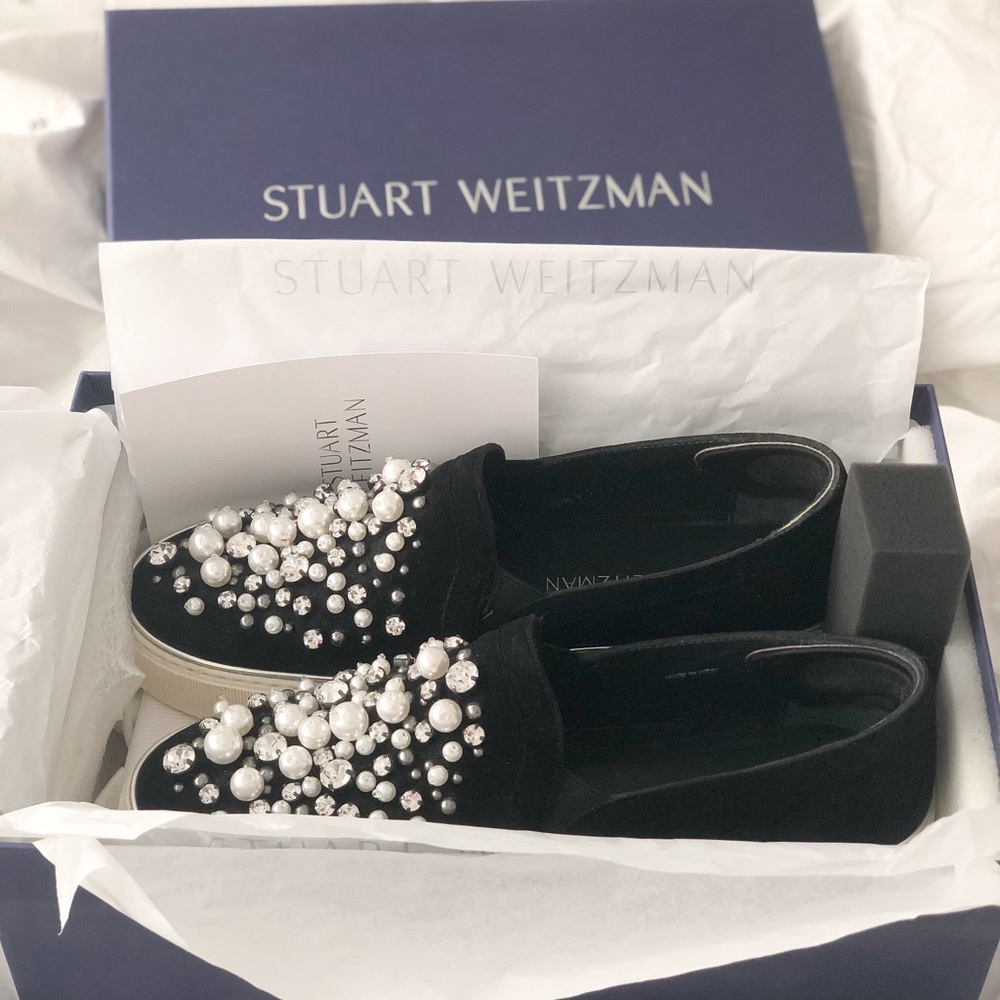 Stuart Weitzman Decor Pearl-Embellished Sneakers - Picture 6 of 6